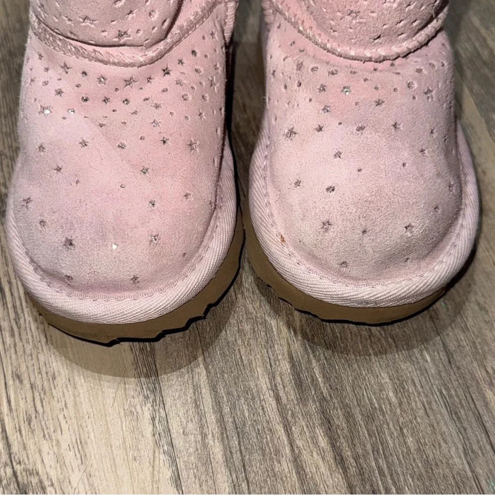 UGG Pink Boots with Silver Bow